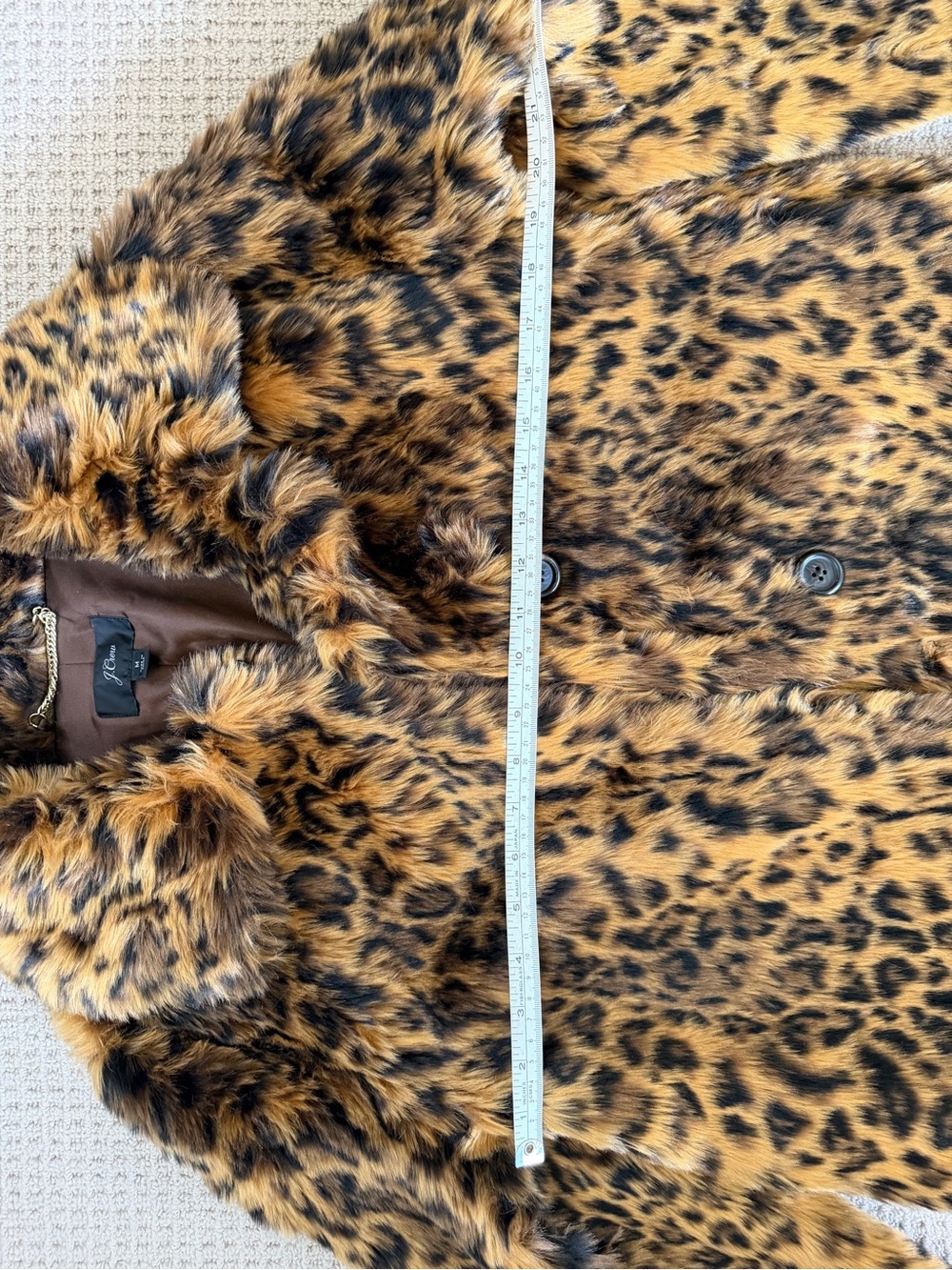 J. Crew Faux-fur leopard coat | Size M - Picture 5 of 5